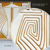 Carreau Symétrie Art Nouveau du milieu du siècle Orange