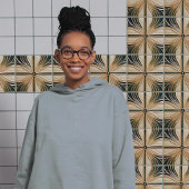 Carreau Symétrie Fleur du milieu du siècle Art Déco Belle 