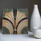 Carreau Symétrie Fleur du milieu du siècle Art Déco Belle 