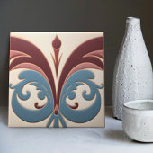 Carreau Symétrie florale Abstraite moderne du milieu du si