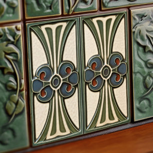 Carreau Symétrie florale de l'ère moderne Arts et Métiers