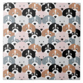 Carreau Sympa Chiens Chiens Roses Black Illustration (Devant)