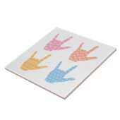 Carreau Sympa Langue des Signes Motifs Je t'aime Signes Dé (Côté)