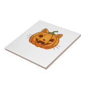Carreau T-Shirt Classique Disco Cat Jack o'Lantern (Côté)