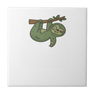 Carreau T-Shirt Classique Paresseux Zombie