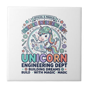 Carreau T-Shirt D Typographie Gras Dept Ingénierie Licorne