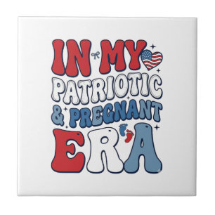 Carreau T-shirt de grossesse vintage de l'ère enceinte pat
