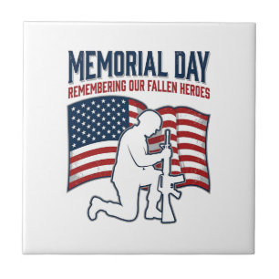 Carreau T-shirt de soldat patriotique Jour du Souvenir Hér