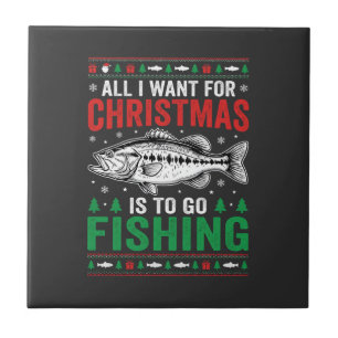 Carreau T-shirt dégueu de pêche à la basse de Noël
