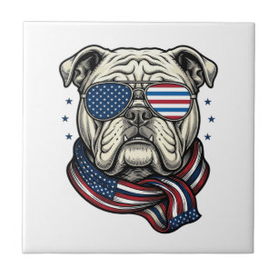 Carreau T-shirt design de gravure vintage Bulldog patrioti
