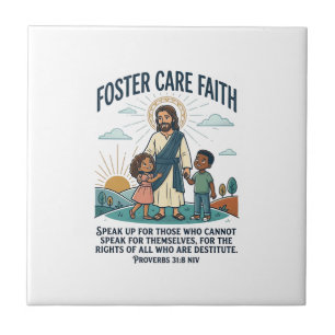 Carreau T-shirt graphique chrétien Adoption de Jésus Soins