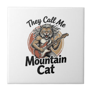 Carreau T-shirt graphique vintage de chat de montagne grav