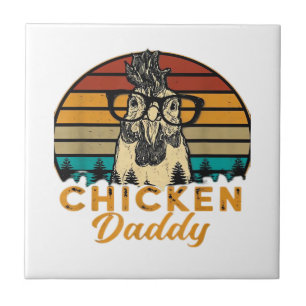 Carreau T-shirt homme vintage Chicken Daddy père de poulet