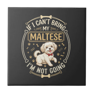 Carreau T-shirt Maltais chien n'allez pas rouge noeud papi