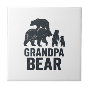 Carreau T-shirt ours ours papy vintage gravure famille our