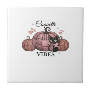 Carreau T-Shirt Oversized Chat Citrouille Rose Coquette