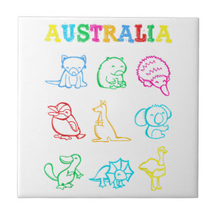 Carreau T-shirt pour tout-petit jour d'Australie Animaux d
