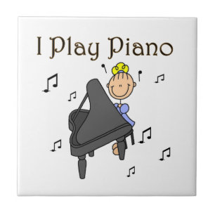 Carreau T-shirts et cadeaux Je Joue du Piano