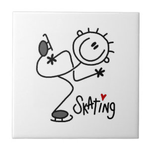Carreau T-shirts et cadeaux simples de patinage sur glace