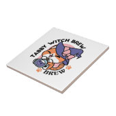 Carreau Tabby Witch Brew – Joli design de chat pour Hallow (Côté)
