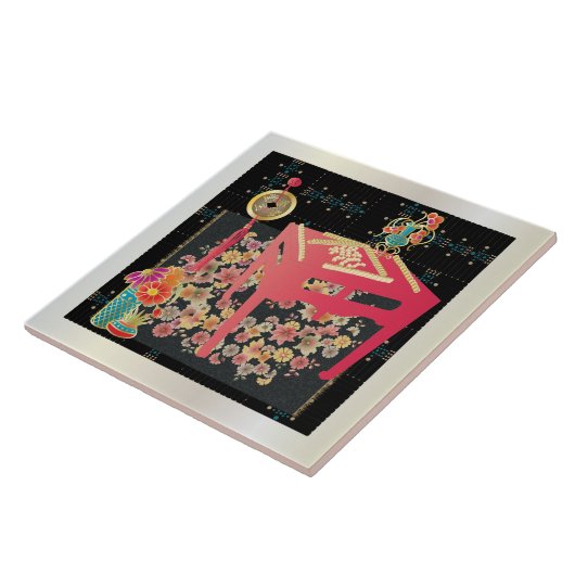 Carreau Table rouge Mah Jongg (Côté)