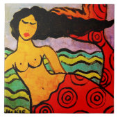 Carreau Tableau Abstrait original de la sirène (Devant)