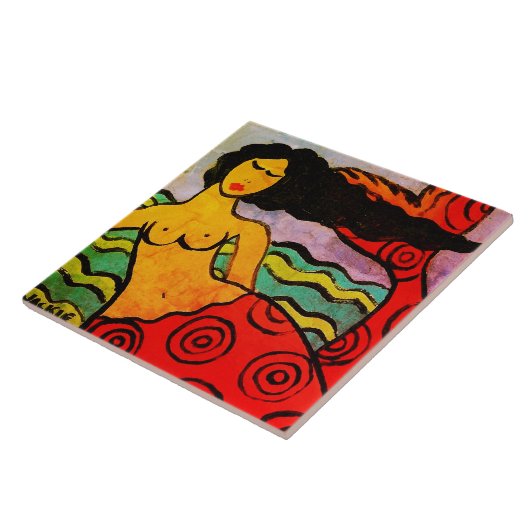 Carreau Tableau Abstrait original de la sirène (Côté)