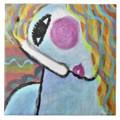 Carreau Tableau Abstrait original d'une femme (Devant)