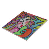 Carreau Tableau Abstrait original d'une femme (Côté)