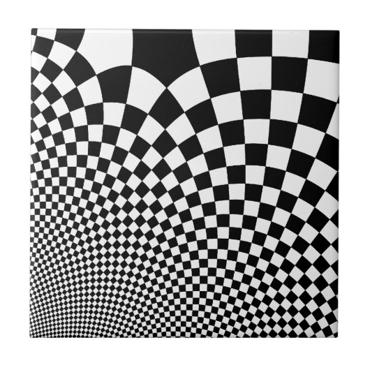 Carreau Tableau de contrôle rétro pointu en noir et blanc (Devant)