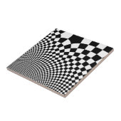 Carreau Tableau de contrôle rétro pointu en noir et blanc (Côté)