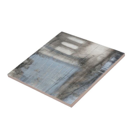 Carreau Tableau gris et bleu Abstrait (Côté)