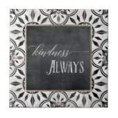 Carreau Tableau noir noir blanc de script joli (Devant)