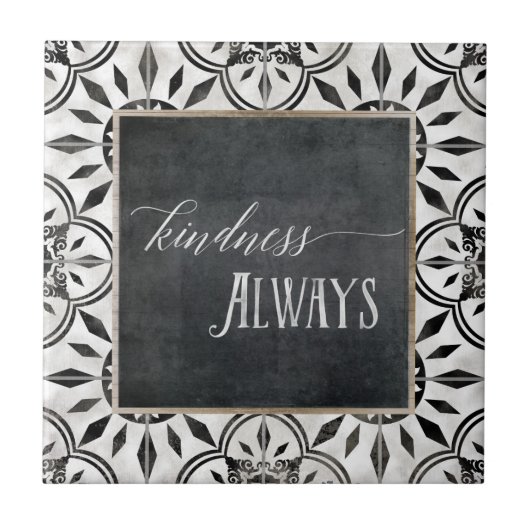 Carreau Tableau noir noir blanc de script joli (Devant)