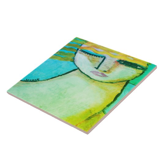 Carreau Tableau numérique Abstrait original d'une femme (Côté)