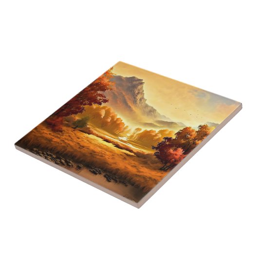 Carreau Tableau paysage d'automne-1 (Côté)