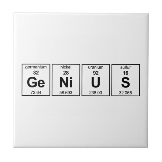 Carreau Tableau périodique de génie (Devant)