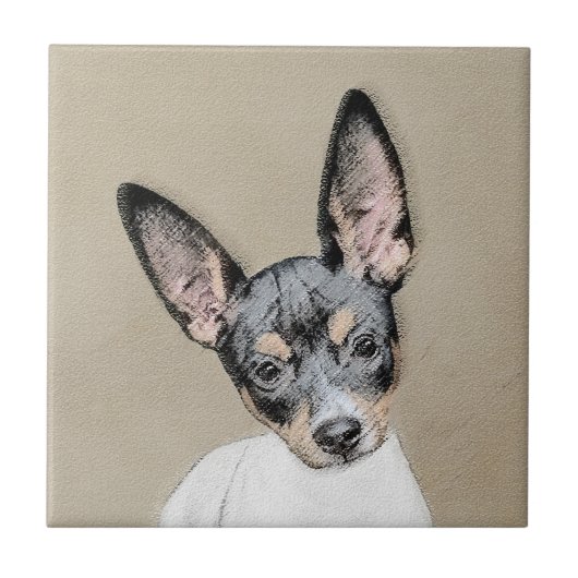 Carreau Tableau Rat Terrier - Cute Original Chien Art (Devant)