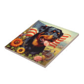 Carreau Tableau vintage Rottweiler (Côté)