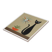Carreau Tablette du milieu du siècle Chat avec horloge Sta (Côté)