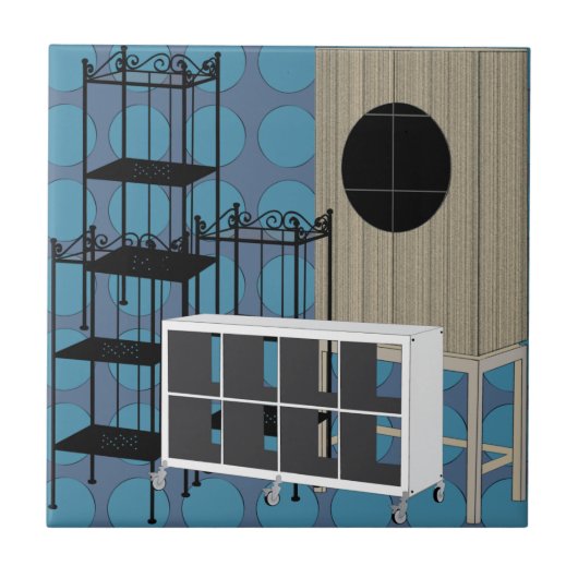 Carreau Tablettes de mobilier Ikea Tablettes bleues (Devant)