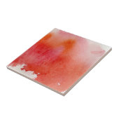 Carreau Tache rouge, peint à la main abstrait d'aquarelle (Côté)