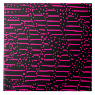Carreau Taches et Rayures 2 - Magenta et Noir