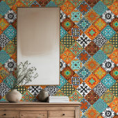 Carreau Talavera 07 Rust Blue Grey Mediterranean Geo