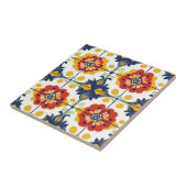 Carreau Talavera bleu bleu bleu rouge jaune mexicain espag (Côté)