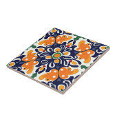 Carreau Talavera bleu bleu orange mexicain espagnol (Côté)