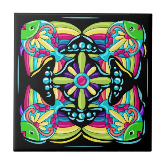 Carreau Talavera Fish Tile Design (Devant)