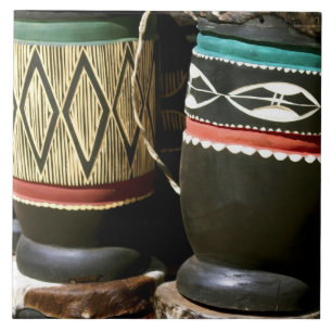 Carreau Tambours sculptés à la main, Livingston, Zambie