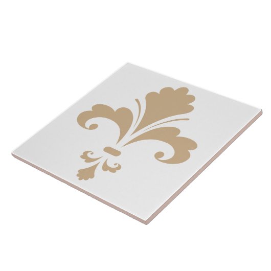 Carreau Tan Brown Fleur de lis (Côté)