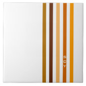 Carreau Tan Brown Orange Vertical Stripes Monogramme (Devant)
